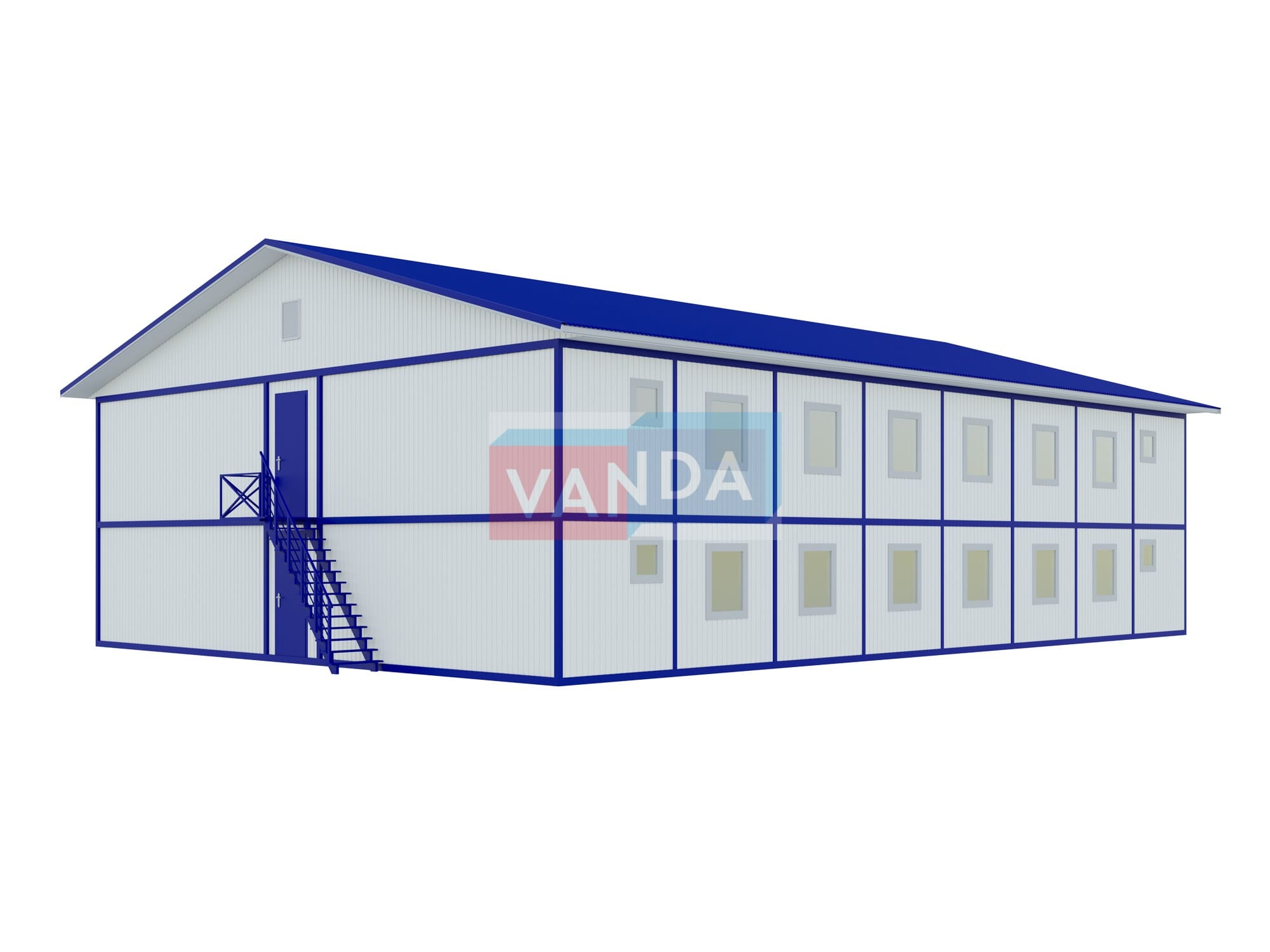 Проект общежития из блок контейнеров 13,5x19,2 ЛДСП